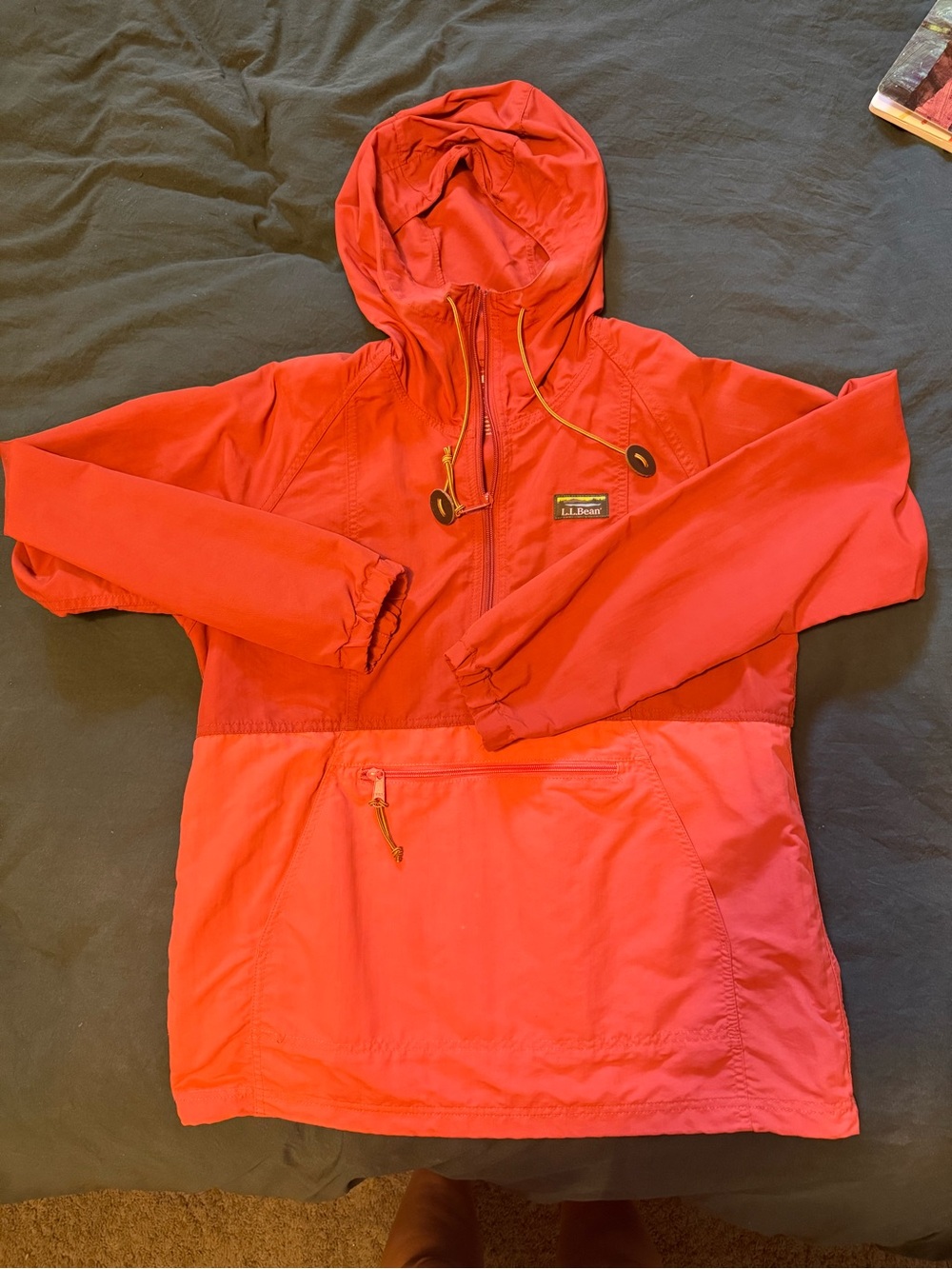 L.L.Bean Red Hooded Windbreaker Jacket Size Mall